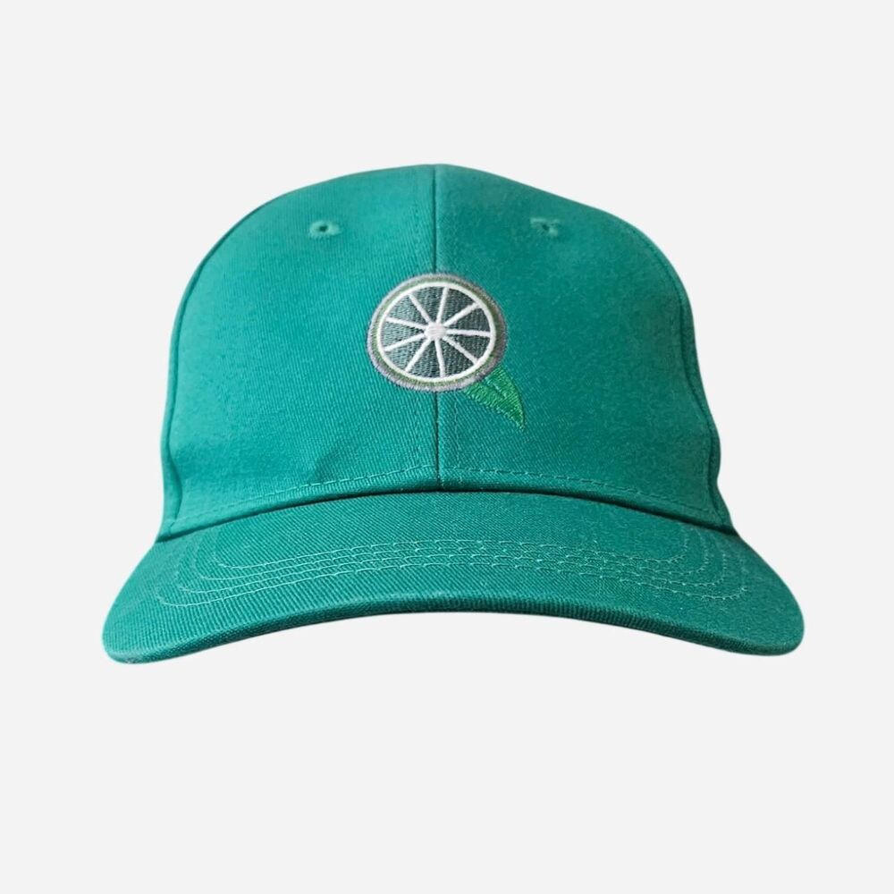 green embroidered lime deep eddy hat